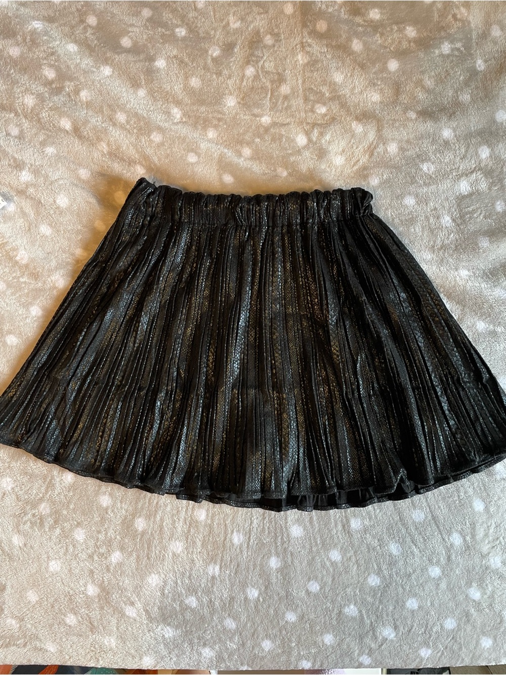 She + Sky Black Metallic Pleated Skater Skirt